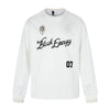 BLACKENERGY Contrast Ribbed Collar Loose Long-sleeved T-shirt