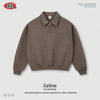 BE THRIVED Old Money Wind Heavy Polo Collar Half Open Chest Zip Loose Sweater