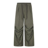 11KN Three-dimensional Drawstring Pleated Straight Wide-leg Pants