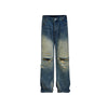 MADEEXTREME Retro Nostalgic Washed Ripped Cat Whisker Yellow Mud Wasteland Wind Straight Trousers Jeans
