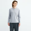 Lyocell Blended Smart Henry Neck Knitted Long Sleeve T-Shirt