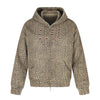 BLACKENERGY Wild Leopard Print Washed Patch Embroidered Hooded Zipper Jacket