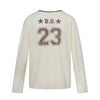 BLACKENERGY Vintage Design Micro Transparent V-Neck Digital Printed Long Sleeve T-Shirt