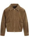 11KN Old Money Wind Solid Color Warm Imitation Leather Velvet Casual Lapel Jacket
