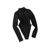 Pokiovo Babes Breasted One-piece Stand-up Collar Slim-fitting Long-sleeved T-shirt