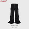 MIJKO Washed Sandblasted Old Black Casual Trousers