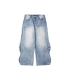 Ripple Washed Faded Retro Jeans