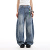 Jimmy Wash Scimitar Wide Leg Casual Jeans
