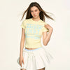Jimmy Design Letter Print Crew Neck Short Sleeve Top