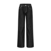 Pokiovo Vintage Hottie Low Waist Irregular Heavy Industry Beaded Straight Jeans