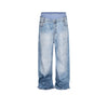Double-Waist Splicing Cut Jeans for Men and Women
