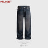 MIJKO Washed Corrugated Old Jeans