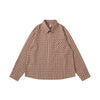 ROPUCHA Striped Plaid Cotton Long-sleeved Shirt