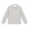 THREATENED Simple Embroidered Lapel Solid Color Long-sleeved Shirt