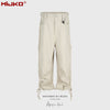 MIJKO Pleated Scimitar Wide-leg Drawstring Pants Buckle Waist Casual Trousers
