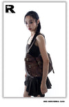 Res NonVerba BAG Vintage Textured Textured Metal Buckle Half Moon Leather Shoulder Crossbody Bag