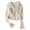 Pokiovo Design Sense Spice Girl Skinny Versatile Slim Small Fragrant Top Long Sleeve