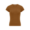 Following Cotton Ammonia High Elastic Front Shoulder Elastic T-shirt Short Sleeve