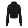 Pokiovo Retro Sanskrit Cross Embroidered Stand-up Collar Short Loose Design Jacket