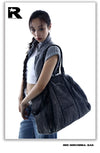 Res NonVerba BAG Vintage Wash Old Large Capacity Denim Tote Bag Shoulder Tote