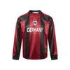 "Retro Football Style" Autumn Letter Printing Embroidered Badge Striped Sports Style Long Sleeve T-Shirt