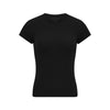 Following Cotton Ammonia High Elastic Front Shoulder Elastic T-shirt Short Sleeve