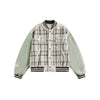 AYWTER Splicing Plaid Loose Baseball Jacket