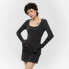 AIRHOOD Flared Sleeve U-Neck Slim Sleeve T-Shirt