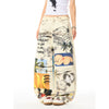 Jimmy The Crew  Retro Washed Graffiti Print Design Sense Loose Casual Wide Leg Straight Jeans