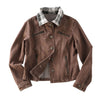 Pokiovo Old Money Style Maillard Wears A Loose Short Front Shoulder Stand-up Collar Jacket