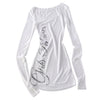 Pokiovo Spice Girl Style Waist Print Top Long Sleeve T-Shirt