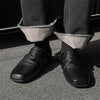 Square Head Pleated One-pedal Half-tow Leather Shoes Loafers