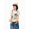 Jimmy The Crew Hand-painted Cartoon Color Matching Front Shoulder Design Slim-fitting Y2k Short-sleeved Top