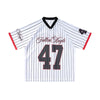 American Striped Mesh Sports Jerseys Casual Loose V-Neck Short Sleeves