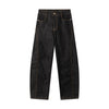 STIWAUP Vintage Black Bull Wide Leg Jeans