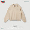BE Old Money Wind Yarn Half Embroidered Lapel Open Chest Polo Sweater