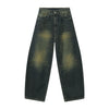 EF JEANS Cat Whisker Old Polished White Wide-leg Scimitar Jeans