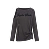 UNBDNS Premium Sense Slash Shoulder Off-Shoulder Loose Crew Neck Long Sleeve T-Shirt