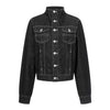 Pokiovo Retro Denim Jacket Stand-up Collar Loose and Thin Tooling Jacket Pants Set