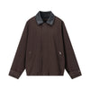 Inflation Leather Stitched Zip Lapel Vintage Jacket