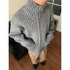 MADEEXTREME Neck Roman Pit Strip Blended Zipper Knitted Sweater Jacket Sweater