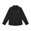 THREATENED Simple Embroidered Lapel Solid Color Long-sleeved Shirt