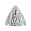 BTBDBTE Design Sense Zipper Loose Hooded Sweater