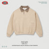BE Heavy Old Money Style Plaid Semi-open Chest Polo Collar Long-sleeved Sweater