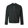 EME Henry Collar Lazy Blended Design Long Sleeve T-Shirt