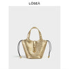 LOSEA Leather Hand-woven Gourd Vegetable Basket Bag