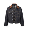 MADEEXTREME Leather Horsehair Lapel Plaid Lining Jacket