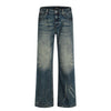 11KN Retro Cat Whisker Straight Loose Micro-horn Jeans
