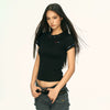 Jimmy Simple Letter Embroidery Slim Skinny Short Sleeve T-Shirt