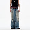 Jimmy Ripped Wasteland Wind Ruffian Handsome Loose Jeans